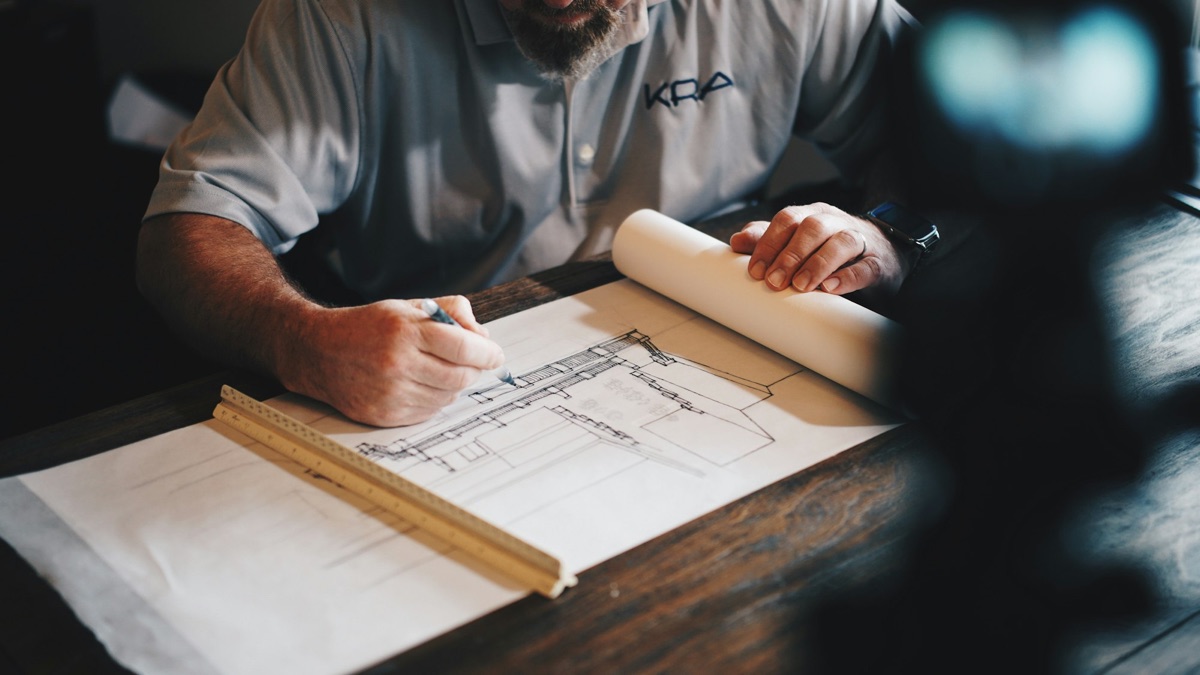 Building under construction with structural framework