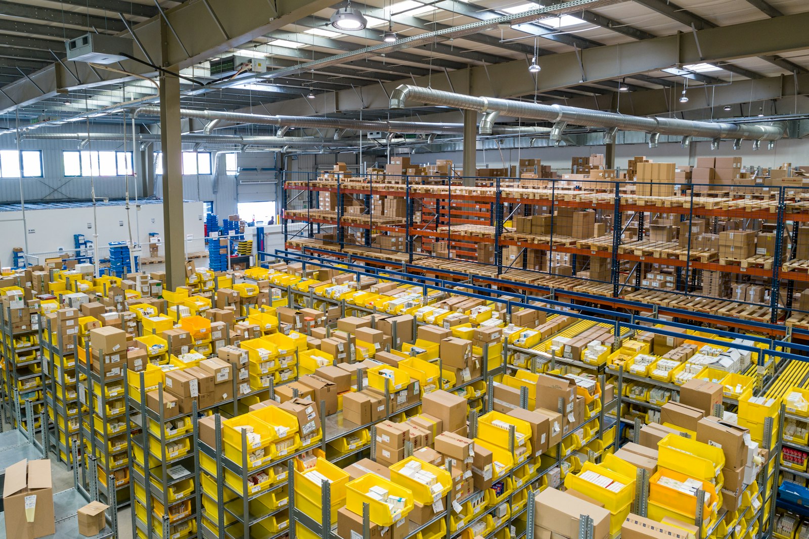 Warehouse aisle representing logistics and freight operations